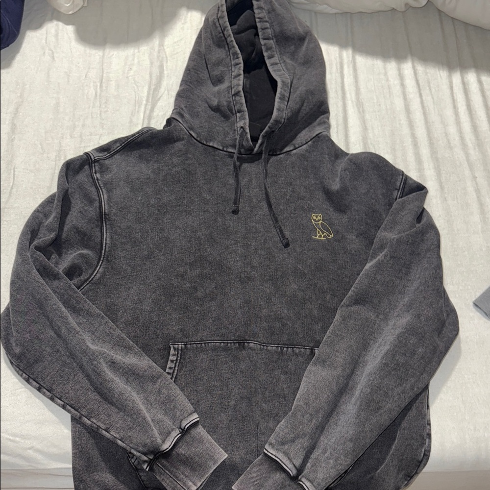 OVO Charcoal Hoodie with Gold Owl Emblem